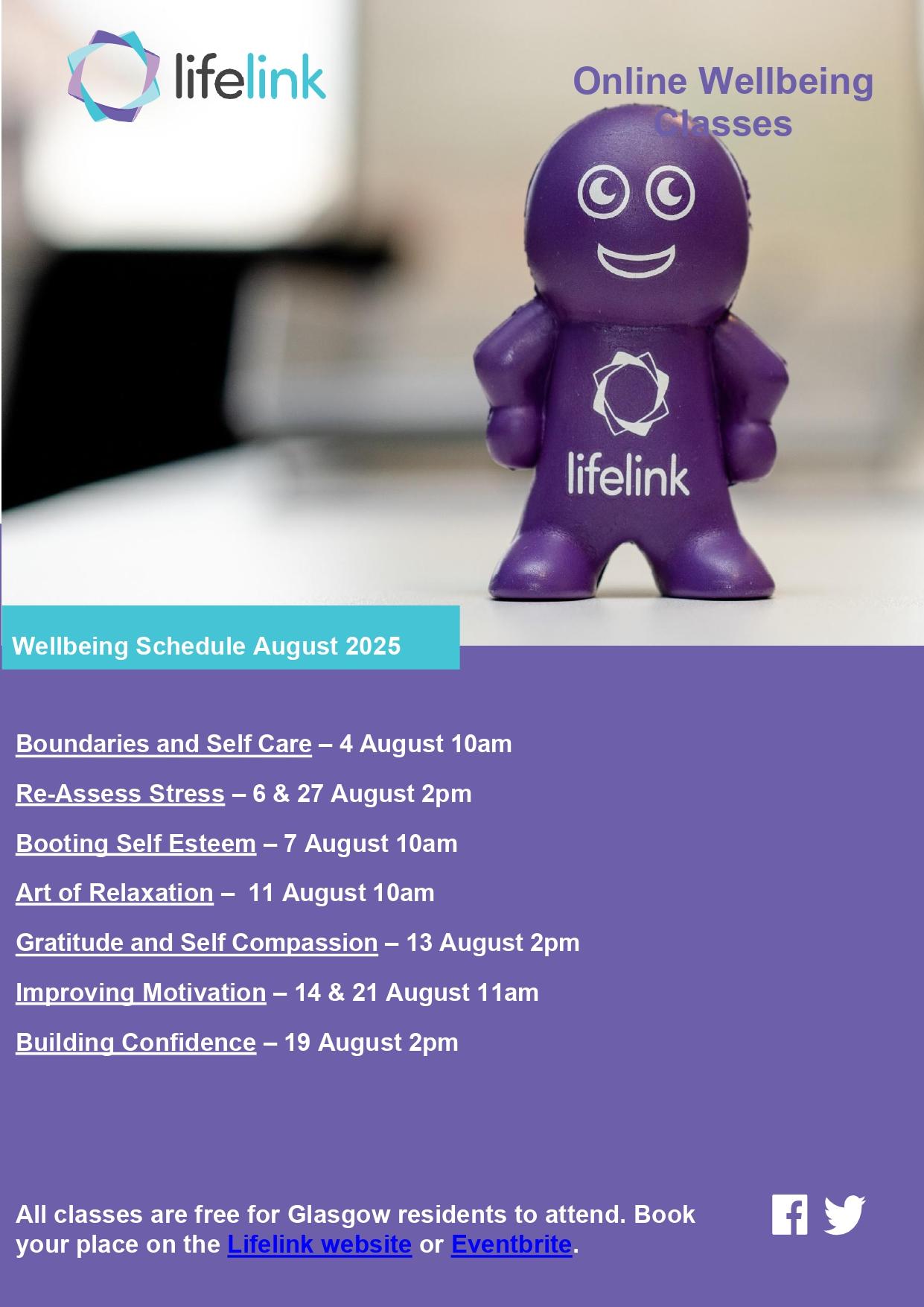 July 2025 Wellbeing Schedule