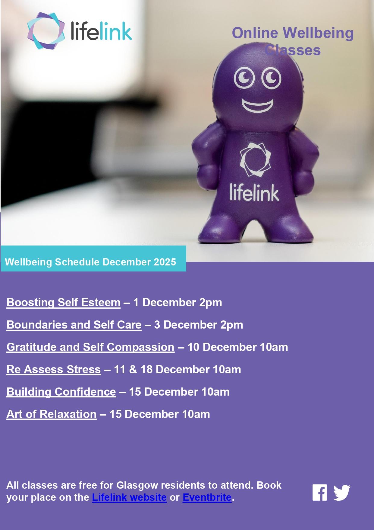 September 2025 Wellbeing Schedule