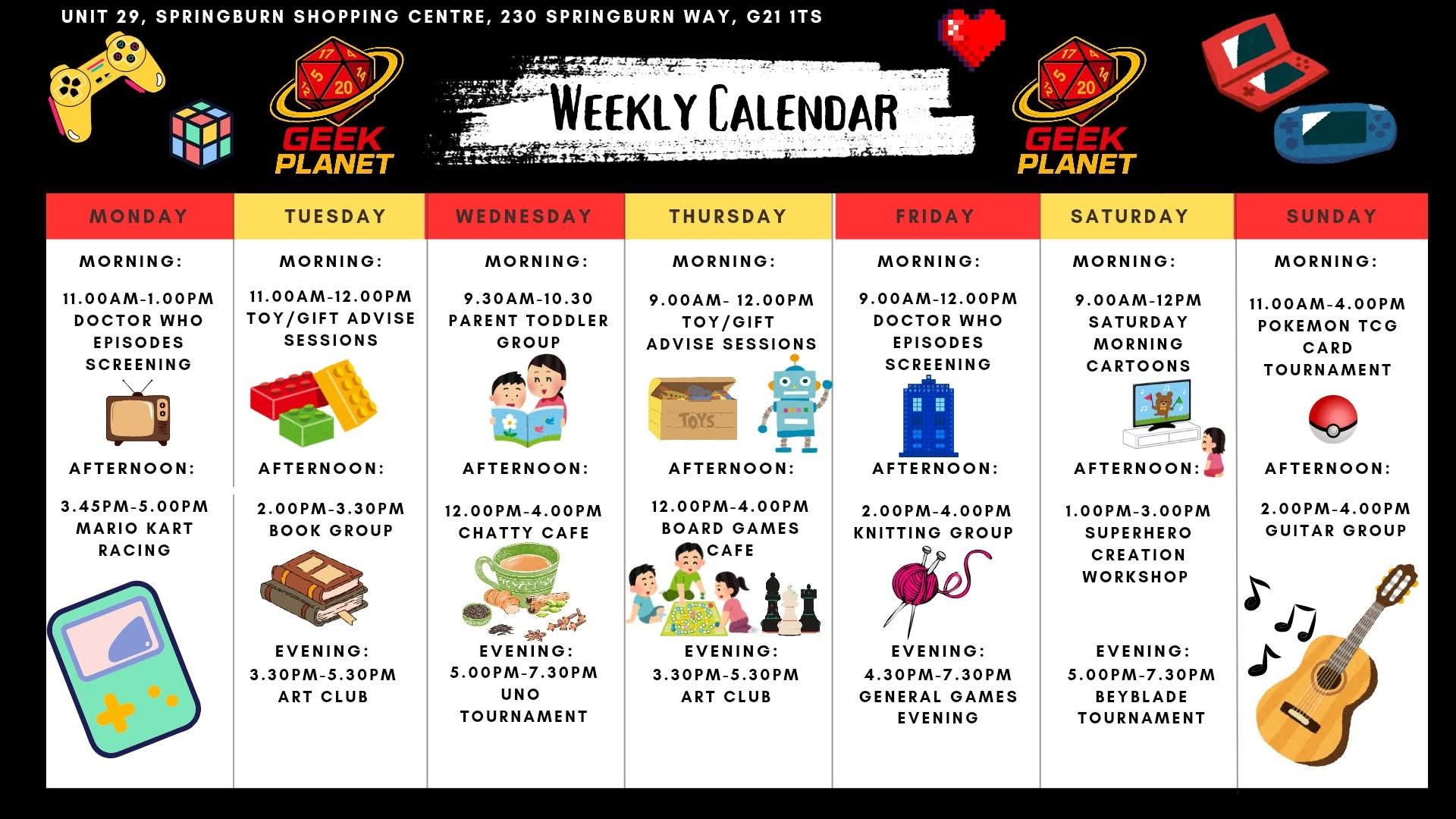 Geek Planet Community Calendar