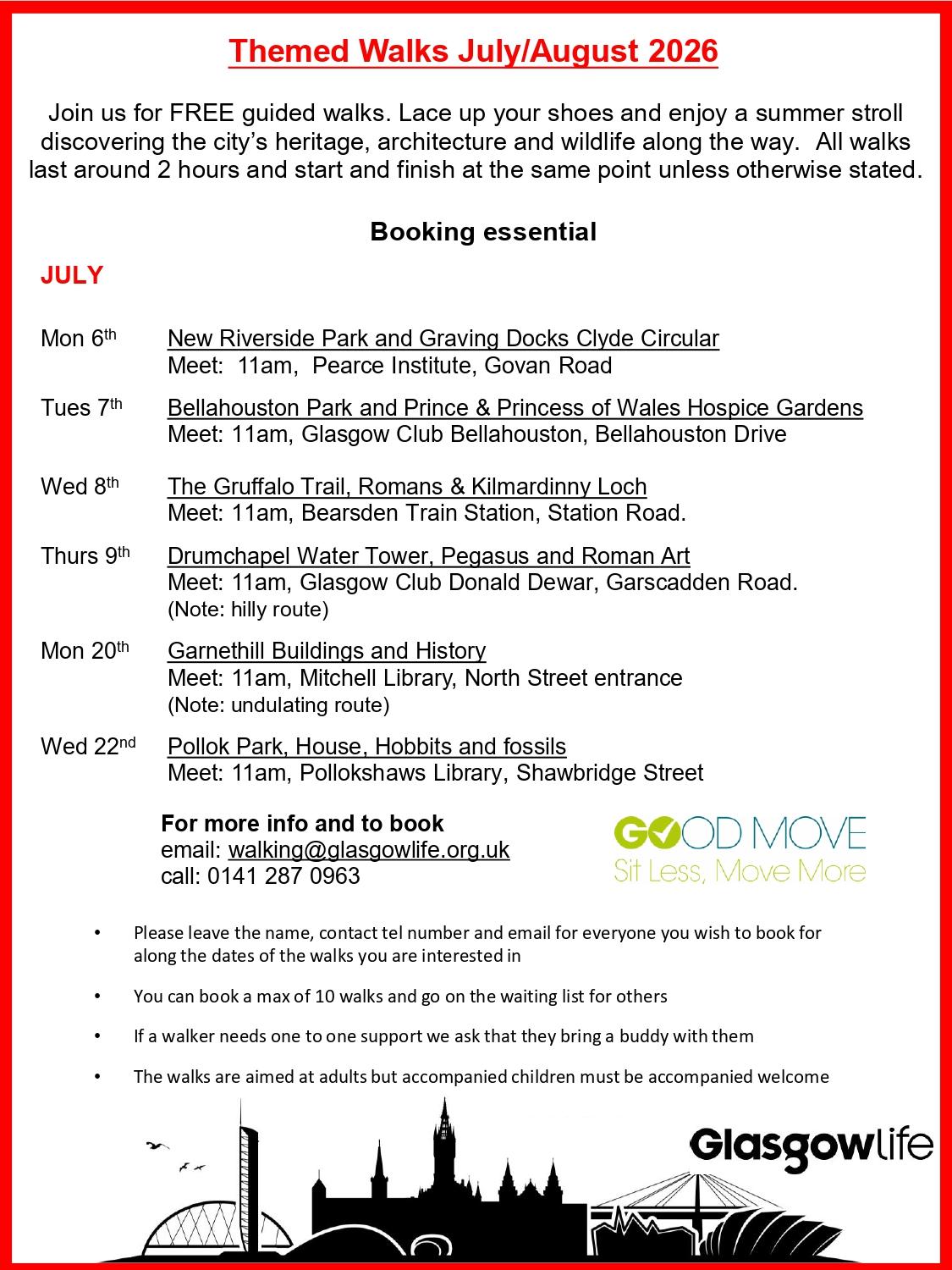 Glasgow Life Themed Walks July Aug 2026 1